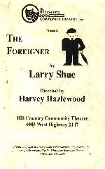 Front of Playbill from "The Foreigner" at HCCT