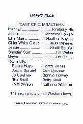 Cast List from Playbill of "Happyville" at HCCT
